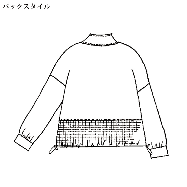 異素材切替えデザインプルオーバー
