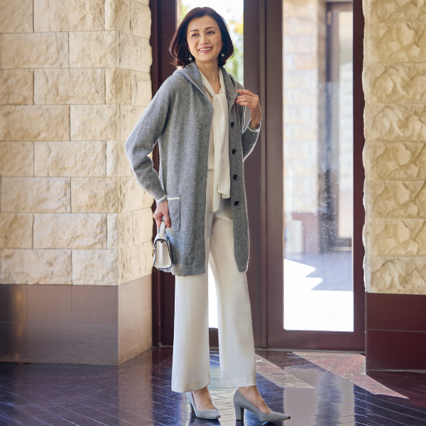 ベビーアルパカ100％フードニットコート