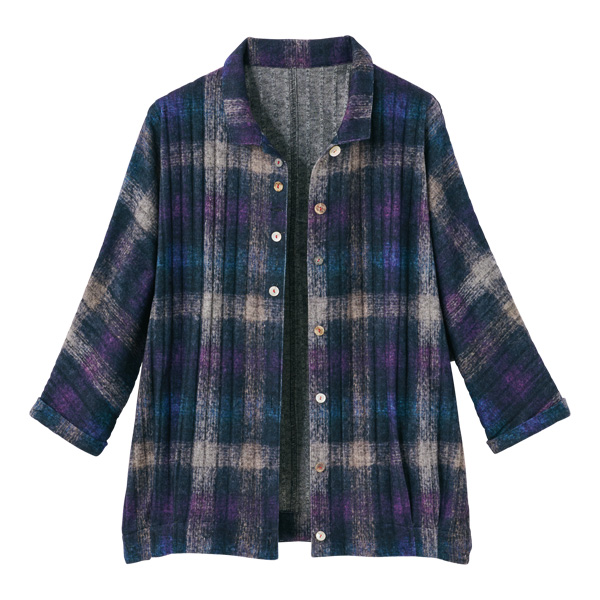 起毛ストライプジャカード ドルマンブラウスジャケット