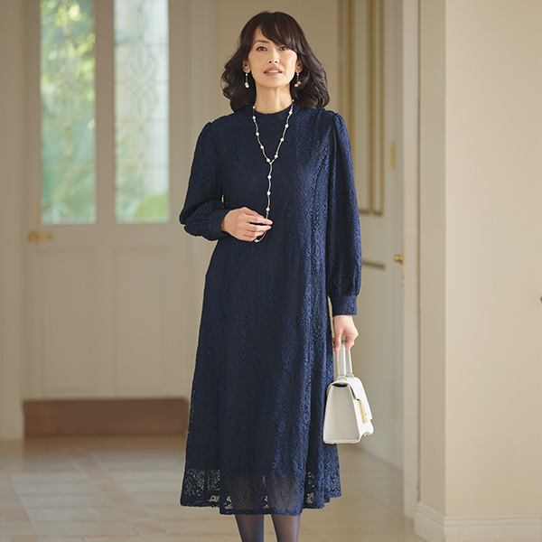 総レースエレガンスワンピース