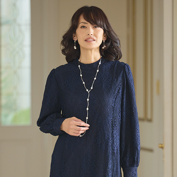 総レースエレガンスワンピース