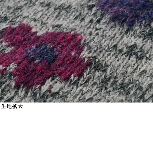 花柄ロングニットソフトカーディガン