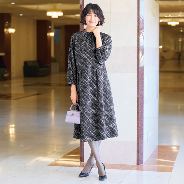 プリントワンピース 大きいサイズ M LL 4L