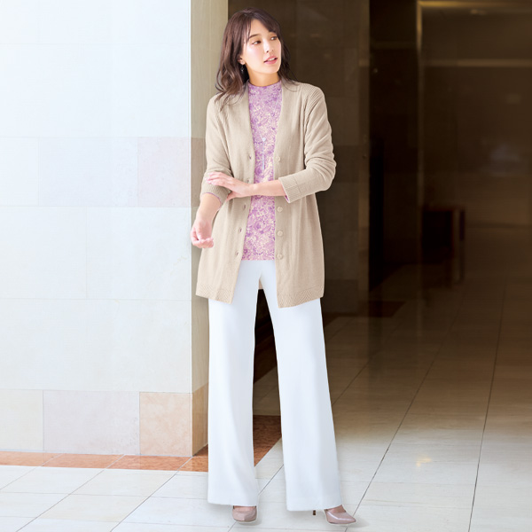 モール糸カーディガン 大きいサイズ M LL 4L