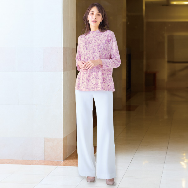 ウール入りプリントプルオーバー 大きいサイズ M LL 4L