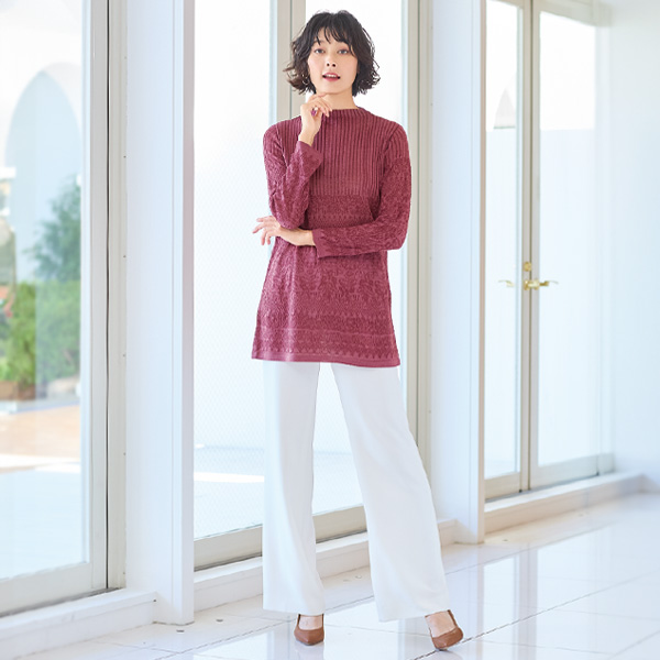 五泉ジャカードセーター 大きいサイズ LL 4L