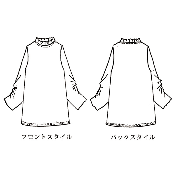 袖シャーリングプルオーバー 大きいサイズ M LL 4L