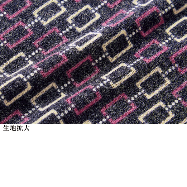 ボウタイプリントチュニック 大きいサイズ M LL 4L