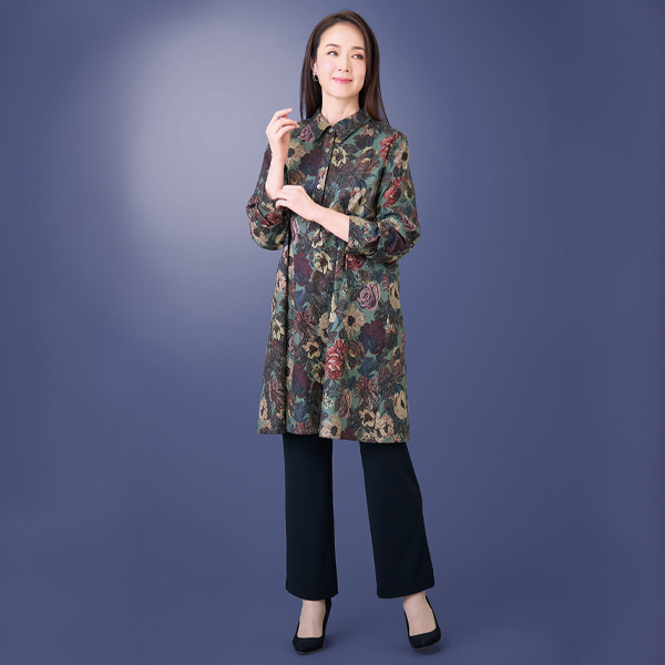 コブラン調プリントチュニック 大きいサイズ M LL 4L