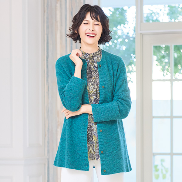 総柄プリントピンタックチュニック 大きいサイズ M LL 4L