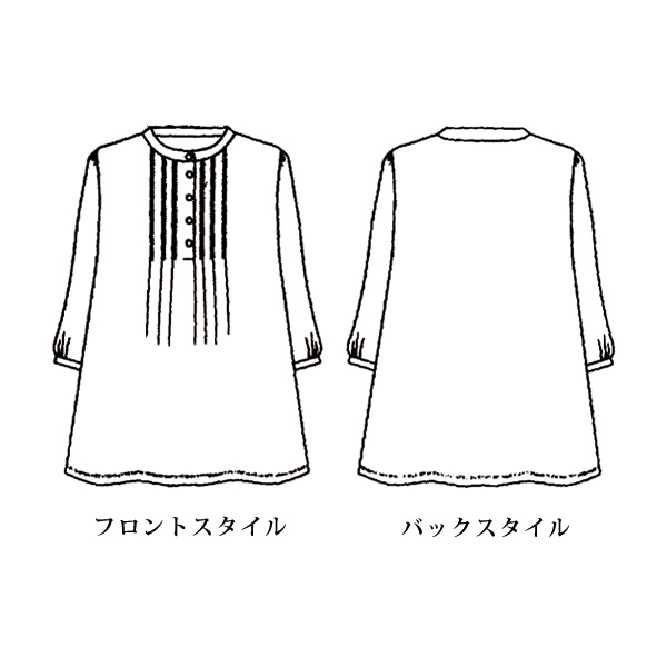 総柄プリントピンタックチュニック 大きいサイズ M LL 4L