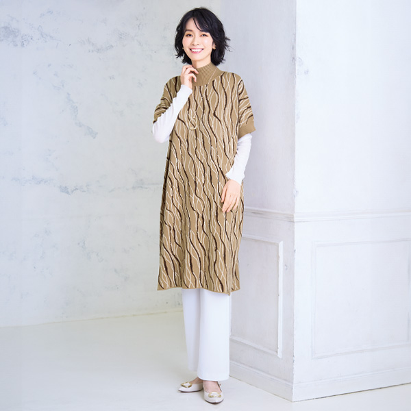 ニットチュニックワンピース