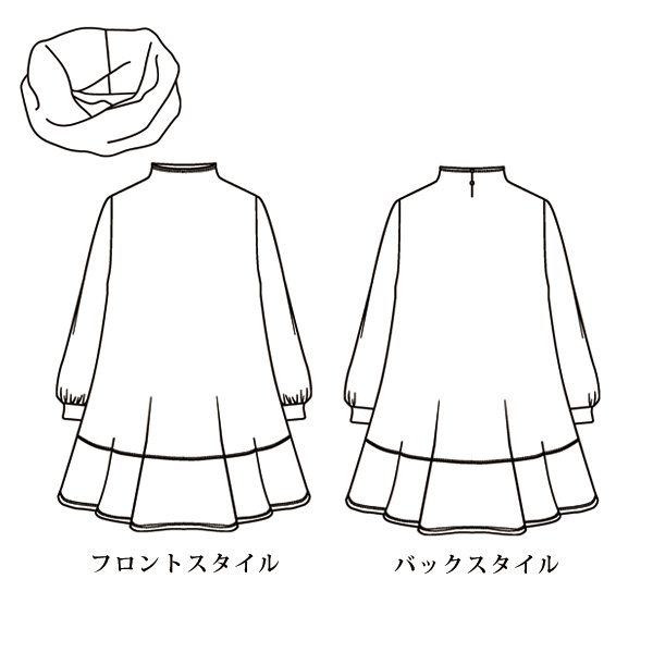 スヌード付チュニック 大きいサイズ M LL 4L