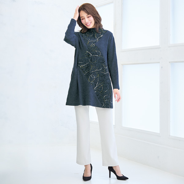 切替えチュニック 大きいサイズ M 3L