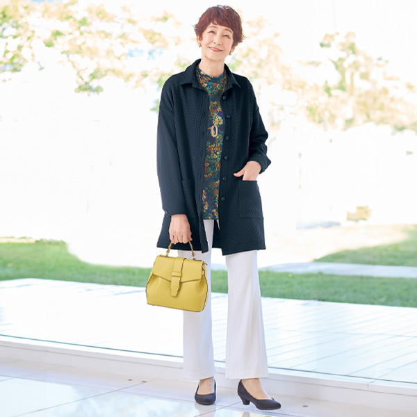 ダイヤ柄ジャカードシャツジャケット 大きいサイズ M LL 4L