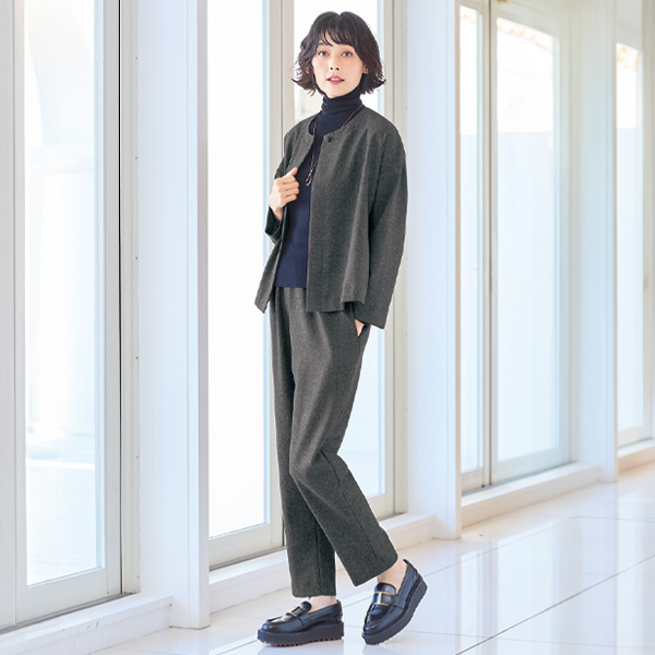 ウール混フラノパンツ 大きいサイズ M LL 4L