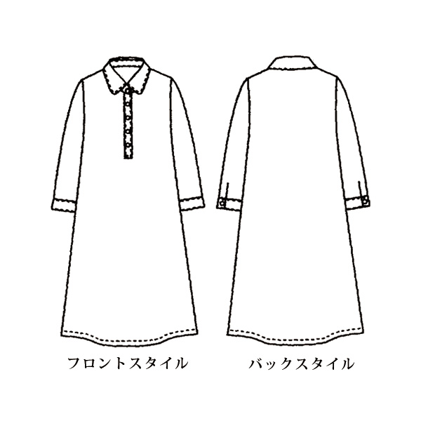 微起毛プリントワンピース 大きいサイズ M LL 4L