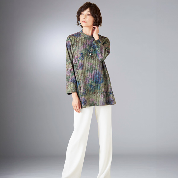 起毛プリントチュニック