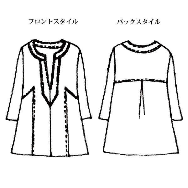 ヘリンボーンチュニックブラウス 大きいサイズ M LL 4L