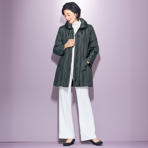 シルクプリントダウンコート 大きいサイズ 4L
