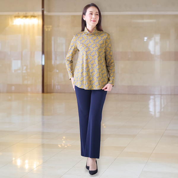 コットンシルクプリントプルオーバー