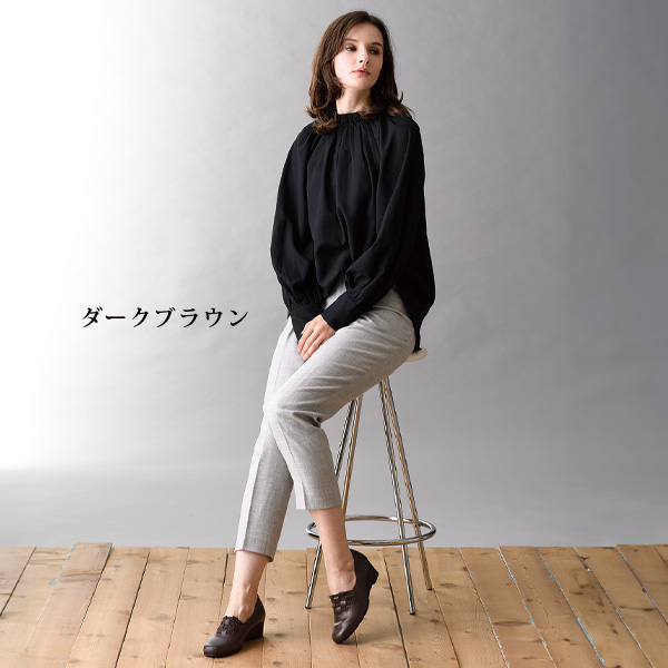 牛革F（5E）格子ゴムパンプス 大きいサイズ 5E