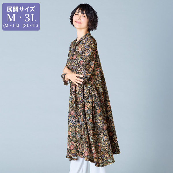 プリントシャツワンピース 大きいサイズ M 3L