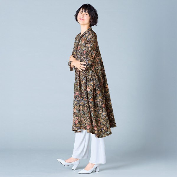 プリントシャツワンピース 大きいサイズ M 3L