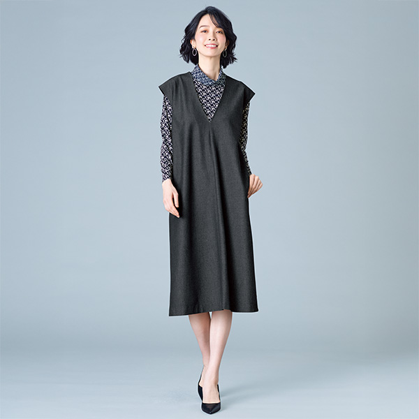 尾州織ジャンパースカート 大きいサイズ M LL 4L