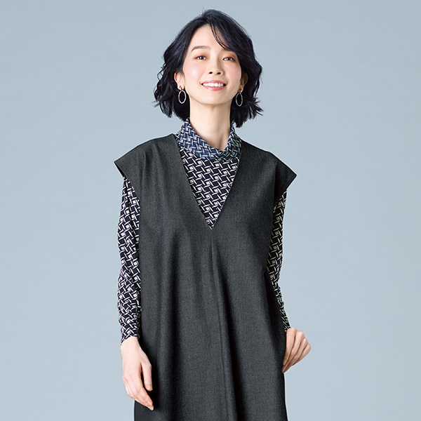 尾州織ジャンパースカート 大きいサイズ M LL 4L