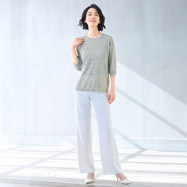 五泉透かし編みセーター