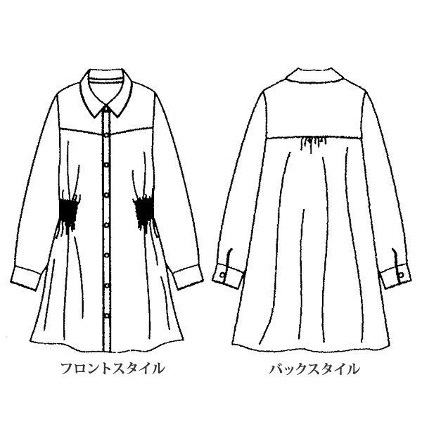 ウエストシャーリングシャツチュニック 大きいサイズ M LL 4L