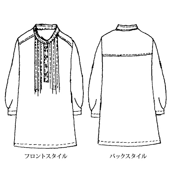 ピンタックプリントチュニックブラウス 大きいサイズ M LL 4L