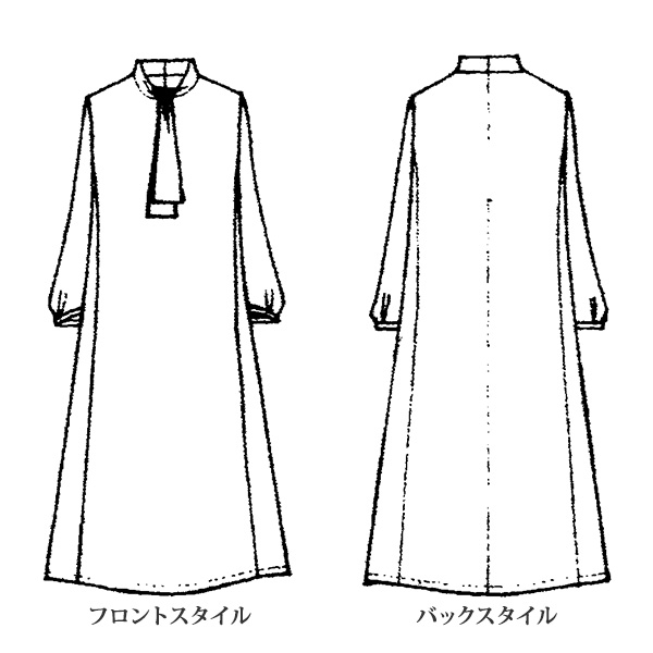 サテンプリントボウタイワンピース 大きいサイズ M LL 4L