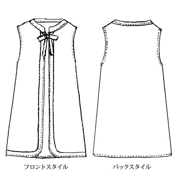 異素材切替えレースロングベスト 大きいサイズ M LL 4L