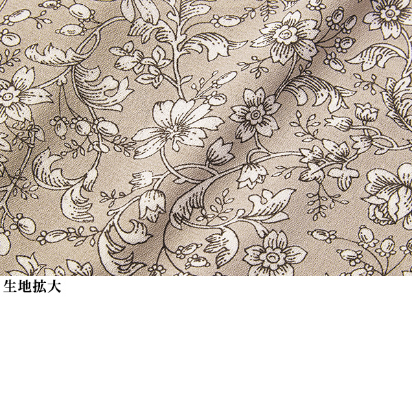 フリル襟プリントブラウス 大きいサイズ M LL 4L