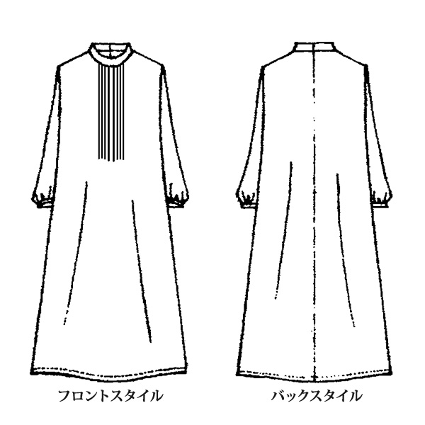 ジャカードピンタックワンピース 大きいサイズ M LL 3L 4L