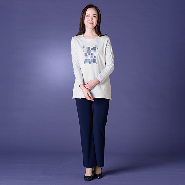 スパンコール刺しゅうTシャツ 大きいサイズ M LL 4L