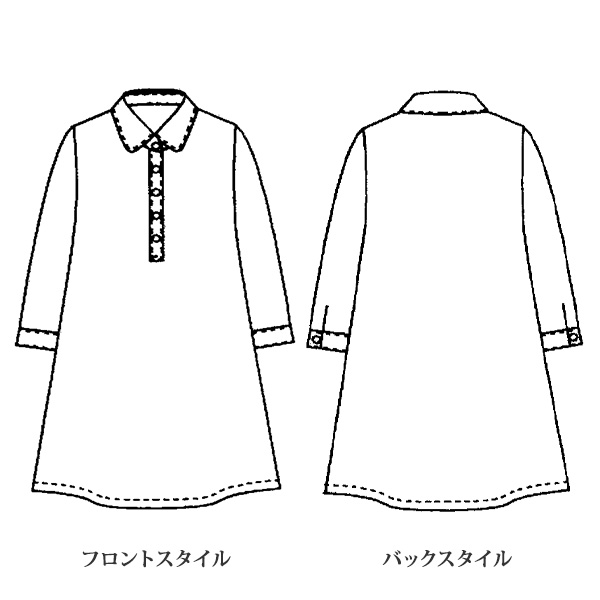 二越ちりめんプリントチュニック 大きいサイズ M LL 4L