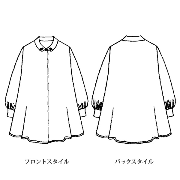 襟ビジュー付チュニック 大きいサイズ M LL 4L