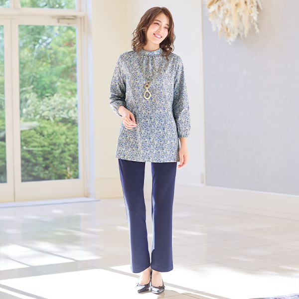 プリントブラウス 大きいサイズ M LL 4L