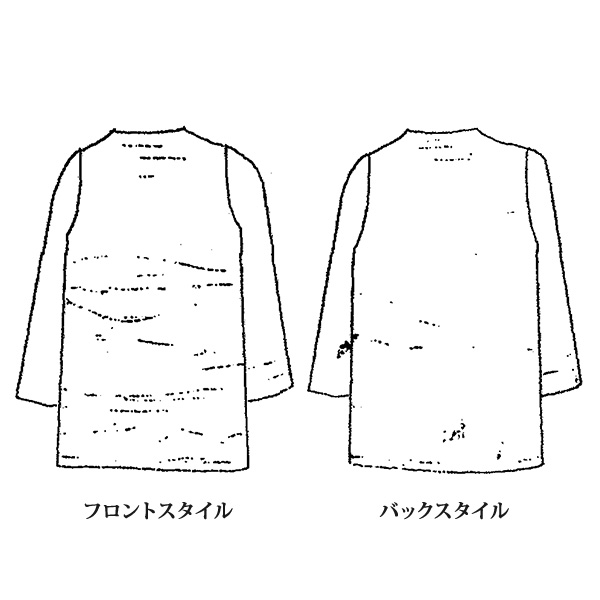 和紙混切替えセーター
