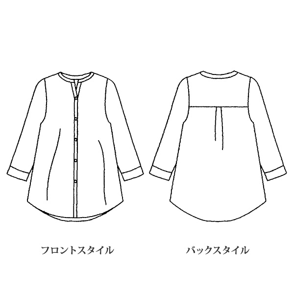 ちりめん配色キーネックブラウス 大きいサイズ M LL 4L