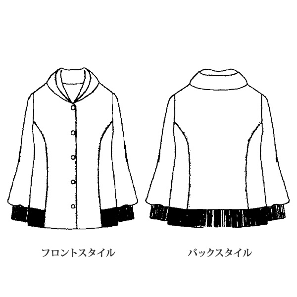 リブ付カットソーブルゾン 大きいサイズ M LL 4L