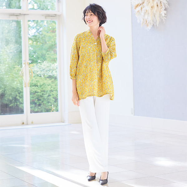 ダブルガーゼチュニック 大きいサイズ M LL 4L