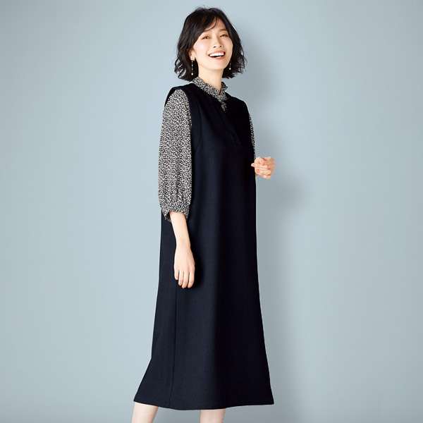 フリル襟プリントブラウス 大きいサイズ M LL 4L