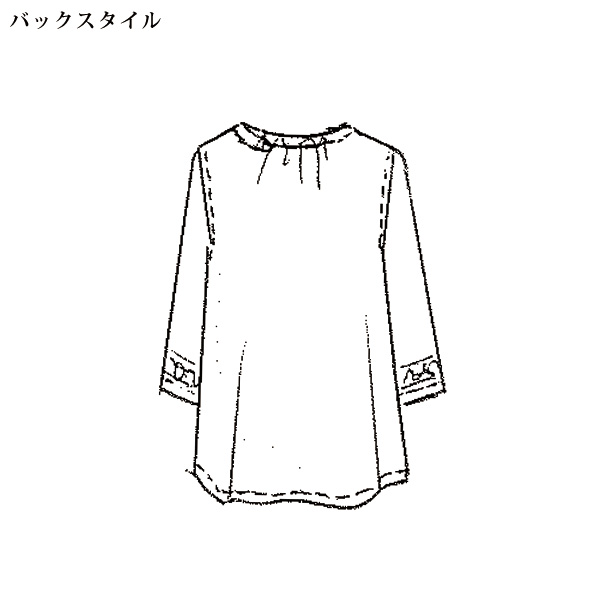 配色刺しゅう綿オーバーブラウス