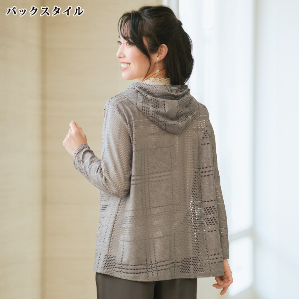 ジャカード透かし入りカットソージャケット