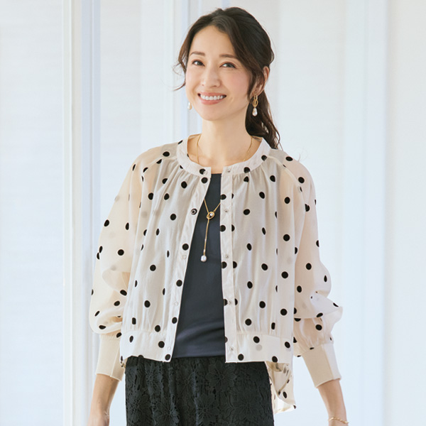 水玉柄シアージャケット
