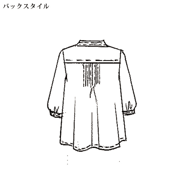 綿ピンタック使いレースブラウス